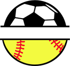 (s067-2-I) Soccer Ball Baseball Softball Split Team Name or Custom Text