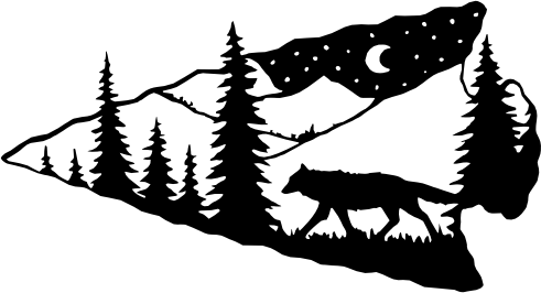 (s006-2-4) Arrowhead Wolf Silhouette