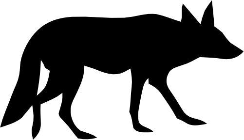 (s006-2-D) Wolf Coyote Silhouette