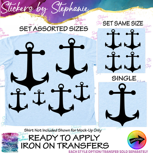 (s7-01-105) Anchor Silhouette Iron-On Transfer
