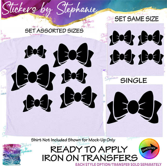 (s7-01-109) Bow, Hair, Cheer Iron-On Transfer