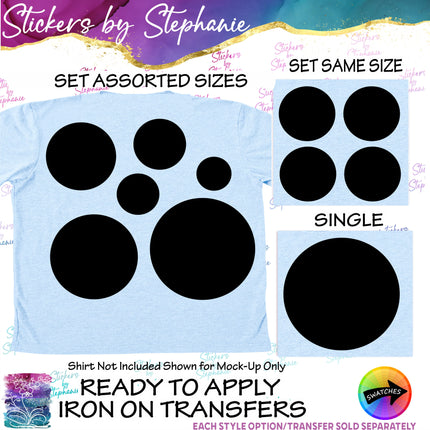 (s7-01-114) Circle, Polka Dot, Bubbles Iron-On Transfer