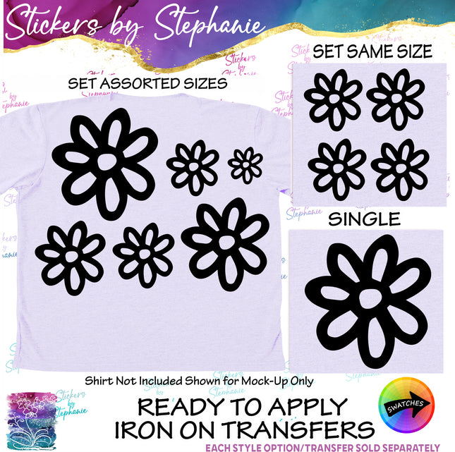 (s7-01-118) Daisy Flower Iron-On Transfer