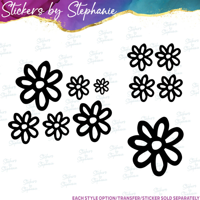 (s7-01-118) Daisy Flower Iron-On Transfer