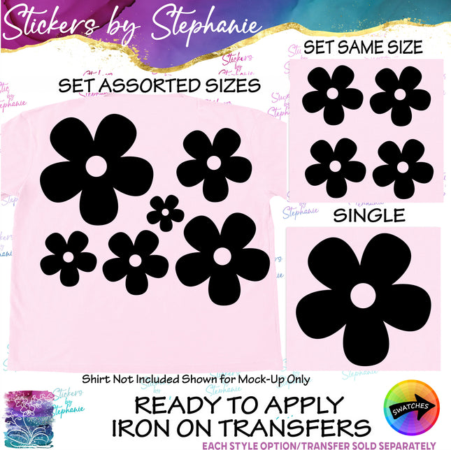 (s7-01-119) Daisy Flower Iron-On Transfer