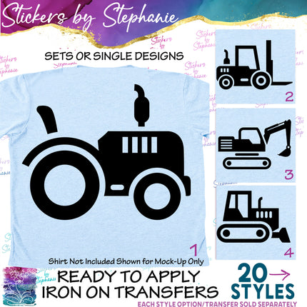 (s7-01-166) Tracor, Construction Vehicles  Iron-On Transfer