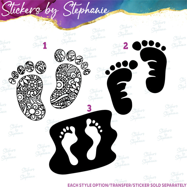 (s7-01-167) Baby Footprints, Sand Iron-On Transfer