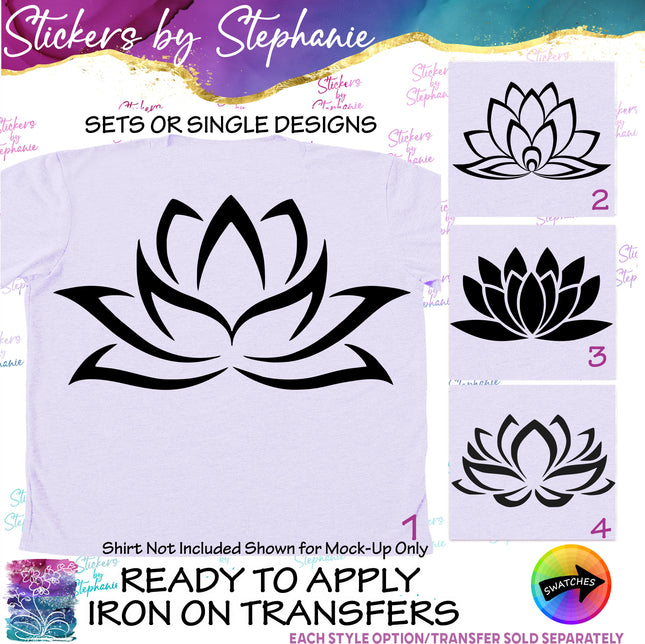 (s7-01-169) Lotus Flower Iron-On Transfer
