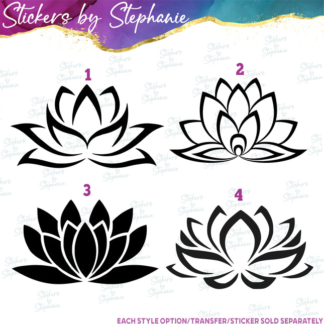 (s7-01-169) Lotus Flower Iron-On Transfer