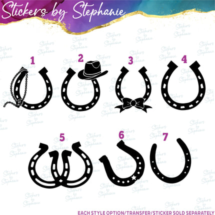 (s7-01-171) Horseshoe, Rope, Cowboy Hat Monogram Frame Iron-On Transfer