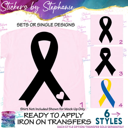 (s7-01-181) Awareness Ribbon Iron-On Transfer