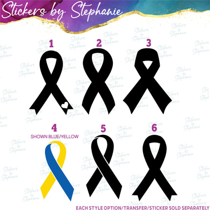(s7-01-181) Awareness Ribbon Iron-On Transfer