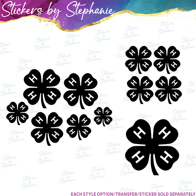 (s7-01-182) 4-H Clover Iron-On Transfer