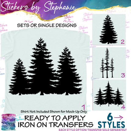 (s7-01-183) Pine Trees Iron-On Transfer