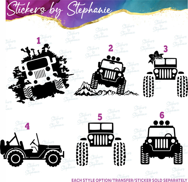 (s7-01-186) 4x4 Off Road Vehicle Iron-On Transfer