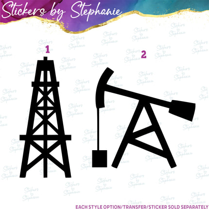(s7-01-191) Oil Rig, Derrick Iron-On Transfer