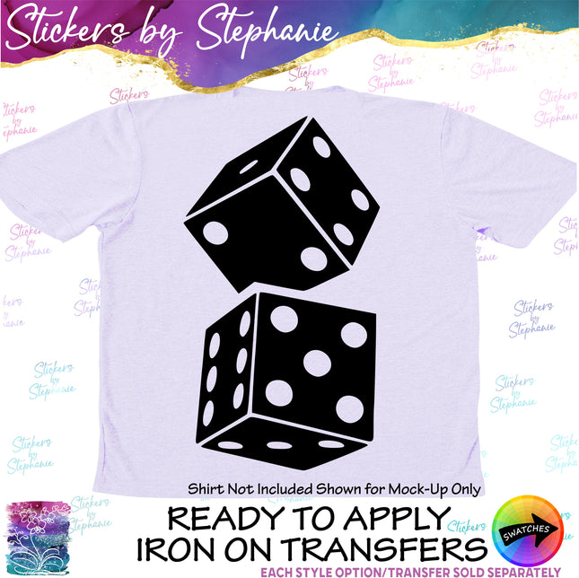 (s7-01-192) Stacked Dice Iron-On Transfer