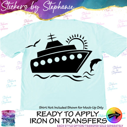 (s7-01-193) Cruise Ship, Boat  Iron-On Transfer