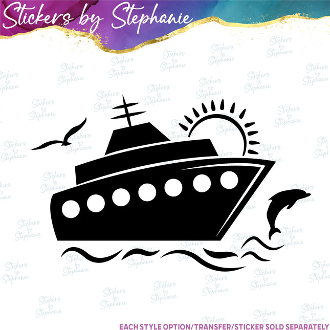 (s7-01-193) Cruise Ship, Boat  Iron-On Transfer