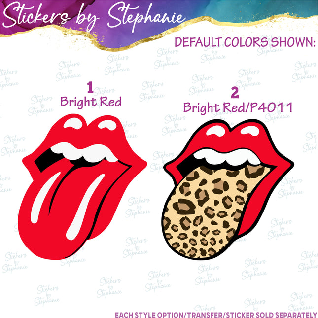 (s7-01-196) Lips Tongue Graphic Iron-On Transfer