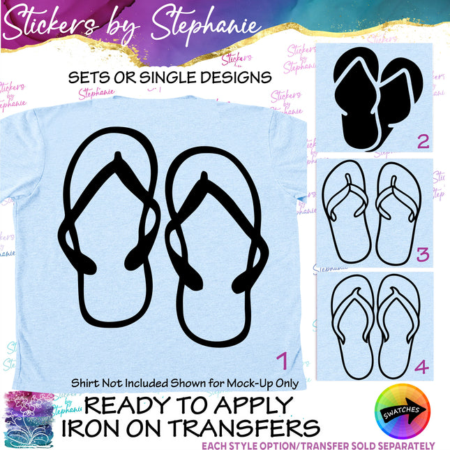 (s7-01-055) Flip Flops Iron-On Transfer