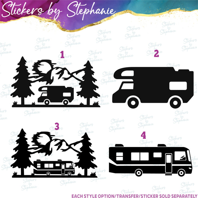 (s7-01-072) RV, Motorhome, Mountains Iron-On Transfer