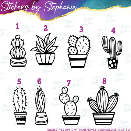 (s7-01-076) Cactus Iron-On Transfer