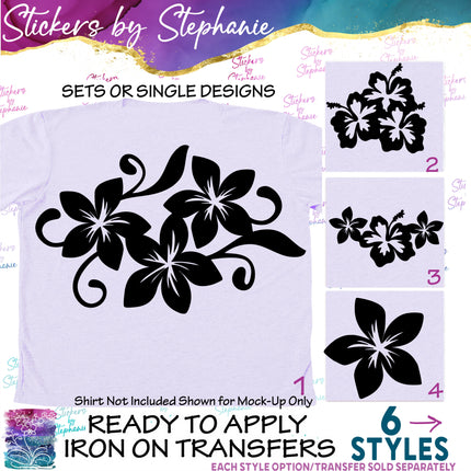 (s7-01-085) Plumeria Flowers Iron-On Transfer