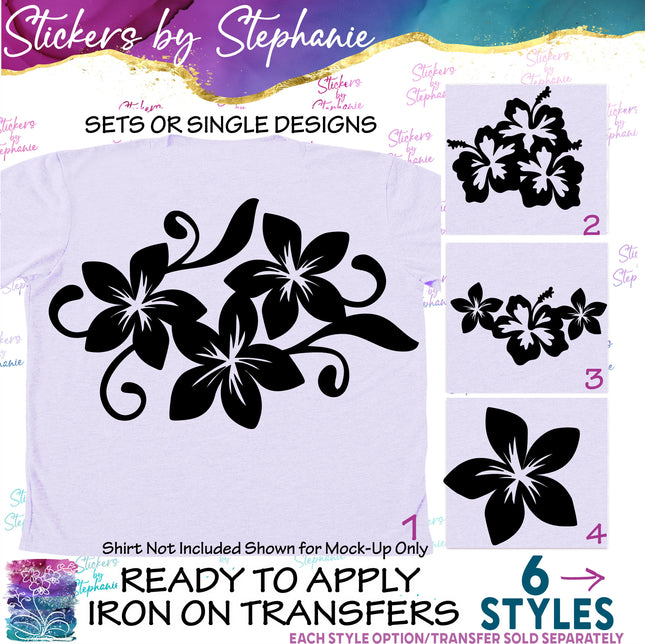 (s7-01-085) Plumeria Flowers Iron-On Transfer