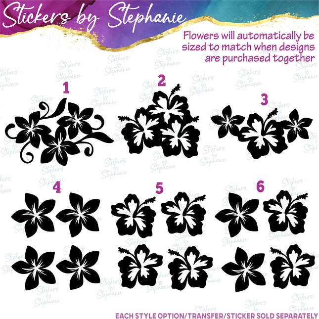 (s7-01-085) Plumeria Flowers Iron-On Transfer