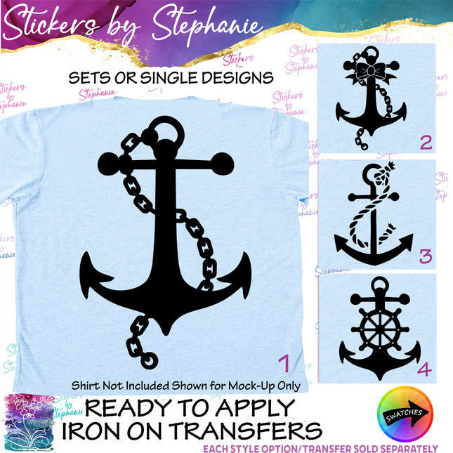 (s7-01-090) Anchor Chain, Rope, Bow Iron-On Transfer