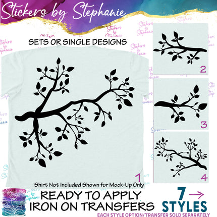 (s7-01-099) Tree Branch Silhouette Iron-On Transfer
