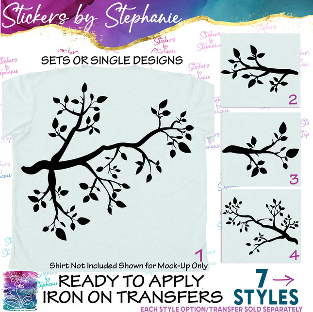 (s7-01-099) Tree Branch Silhouette Iron-On Transfer