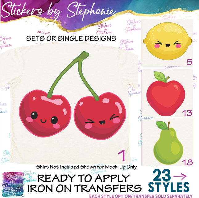 (s02-113) Kawaii Fruit Graphic Iron-On Transfer