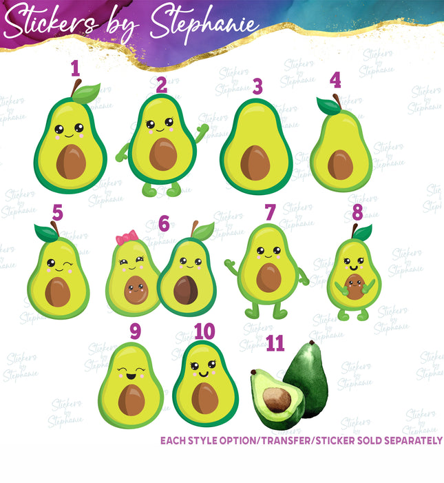 (s02-117) Kiwi Fruit Watercolor Graphic Iron-On Transfer