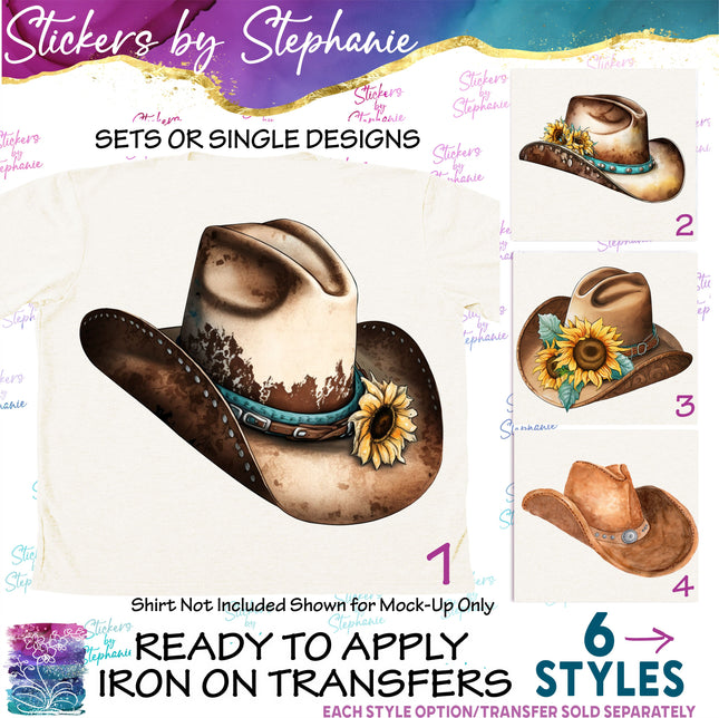 (s02-127) Cowboy Hat Graphic Iron-On Transfer