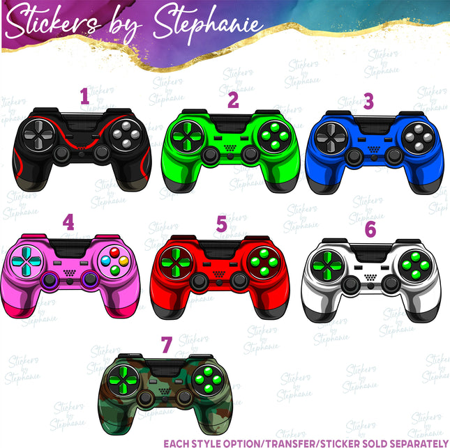 (s02-167) Video Game Controller Graphic Iron-On Transfer