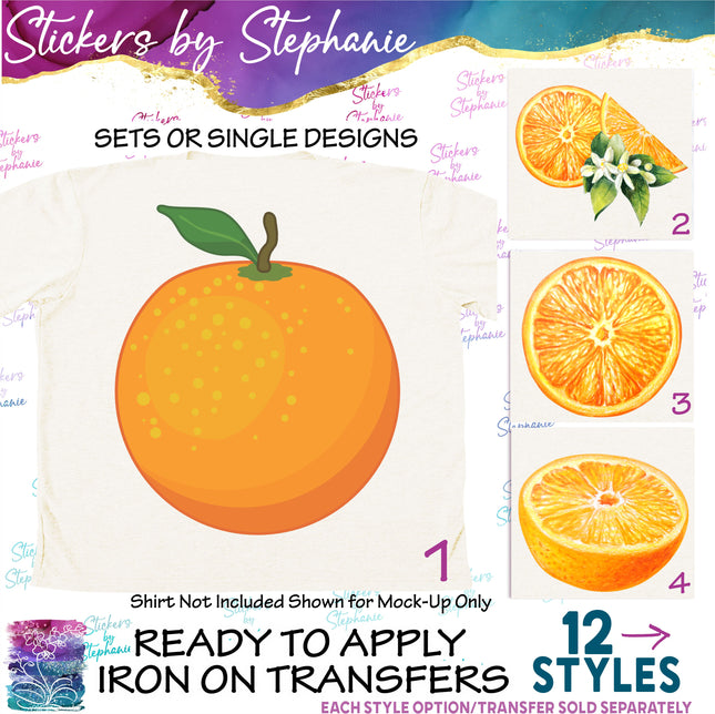 (s02-190) Orange Fruit Oranges Graphic Iron-On Transfer