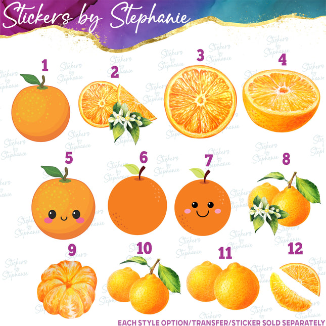 (s02-190) Orange Fruit Oranges Graphic Iron-On Transfer