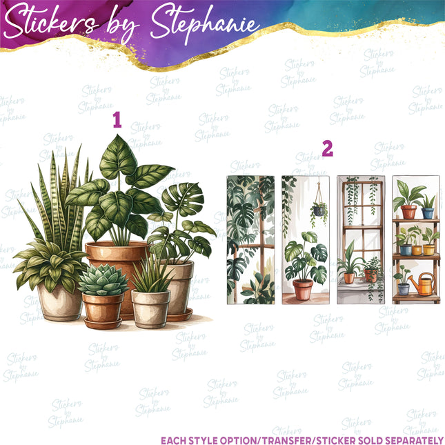 (s02-067) Plants Houseplants Graphic Iron-On Transfer
