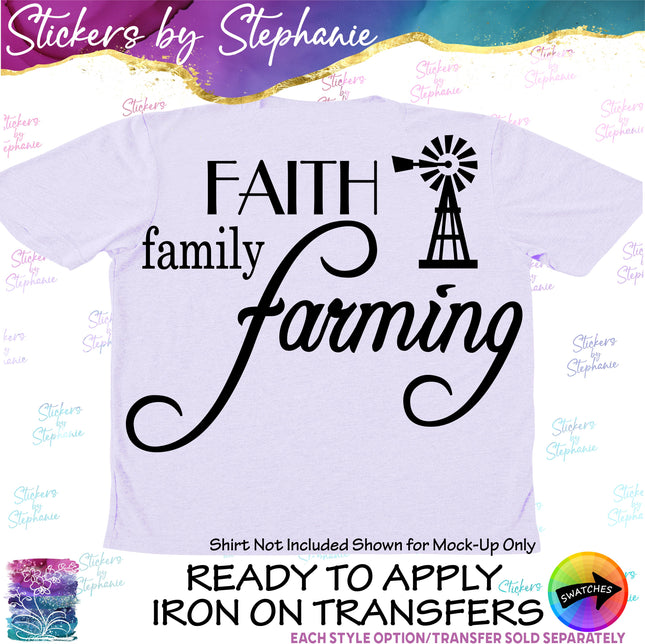 (s7-03-001) Faith Family Farming Iron-On Transfer