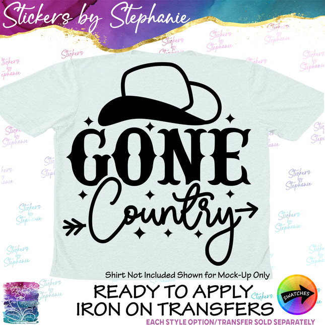(s7-03-010) Gone Country Iron-On Transfer