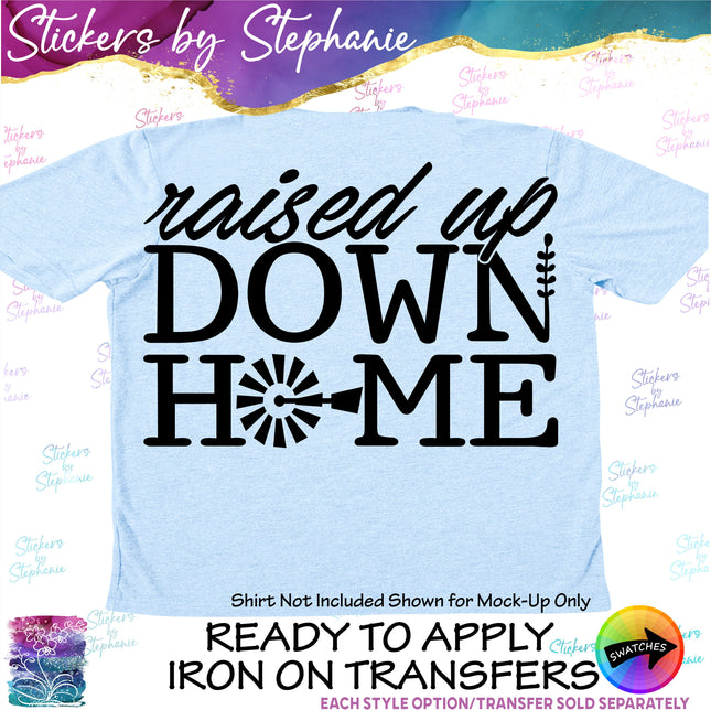 (s7-03-003) Raised Up Down Home Iron-On Transfer