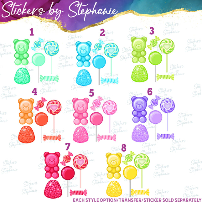 (s04-158) Candy Sweets Set Iron-On Transfer