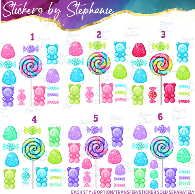 (s04-159) Candy Sweets Set Iron-On Transfer