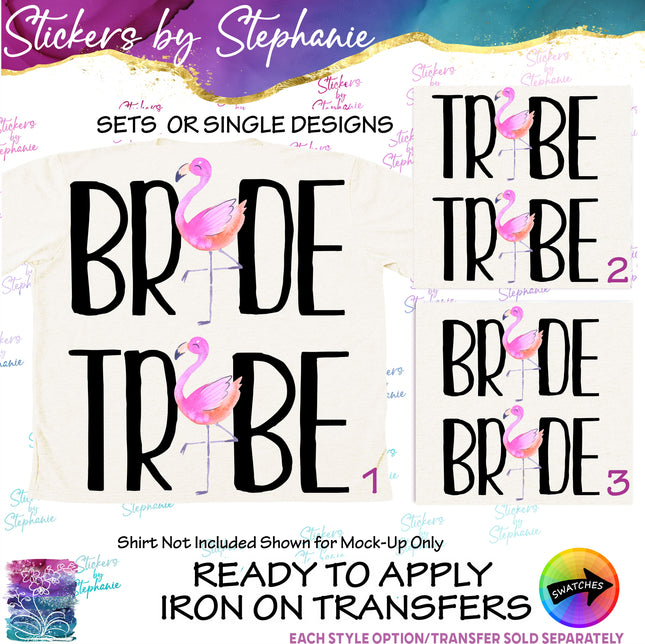 (s04-161) Bride, Tribe Flamingo Iron-On Transfer