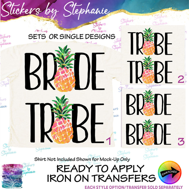 (s04-163) Bride, Tribe Pineapple Iron-On Transfer