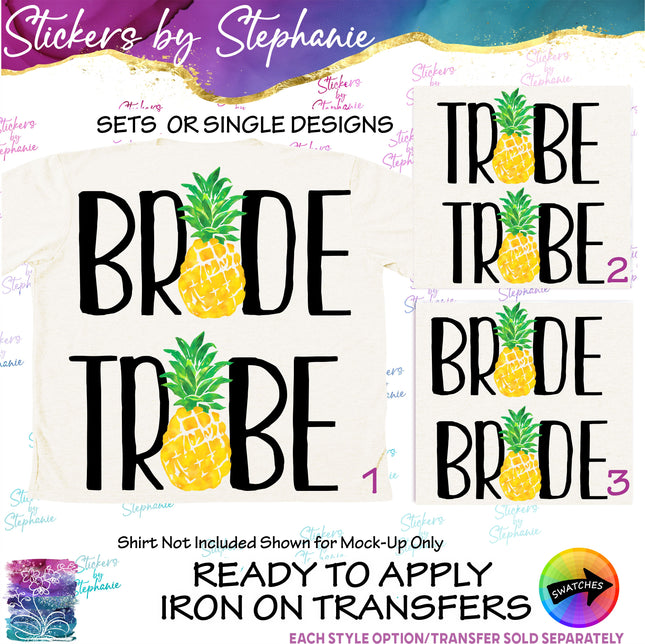 (s04-164) Bride, Tribe Pineapple Iron-On Transfer