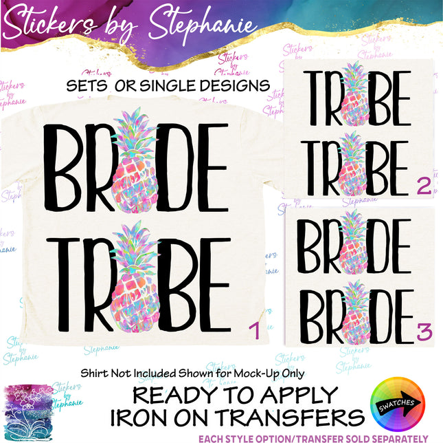 (s04-165) Bride, Tribe Pineapple Iron-On Transfer