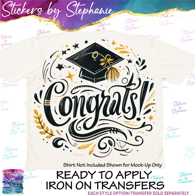 (s7-04-116) Congrats Graduation Iron-On Transfer